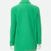 Lily Collins Emily In Paris Emily Cooper Mid-Length Green Coat Back