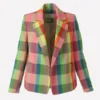 Lily Collins Emily In Paris S03 Check Blazer Front