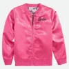 Barbie Pink Satin Bomber Jacket