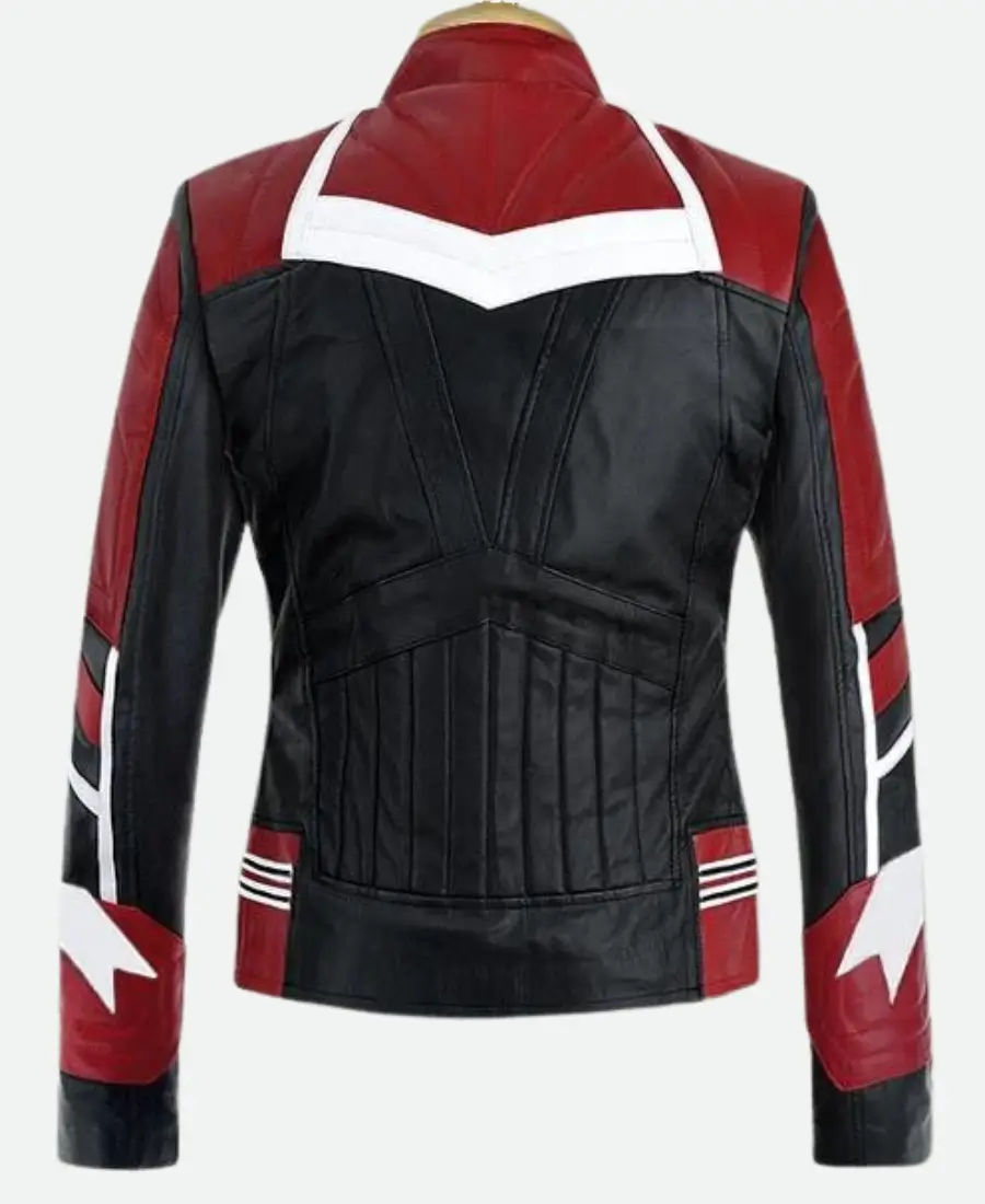 Brie Larson Captain Marvel Leather Jacket Back