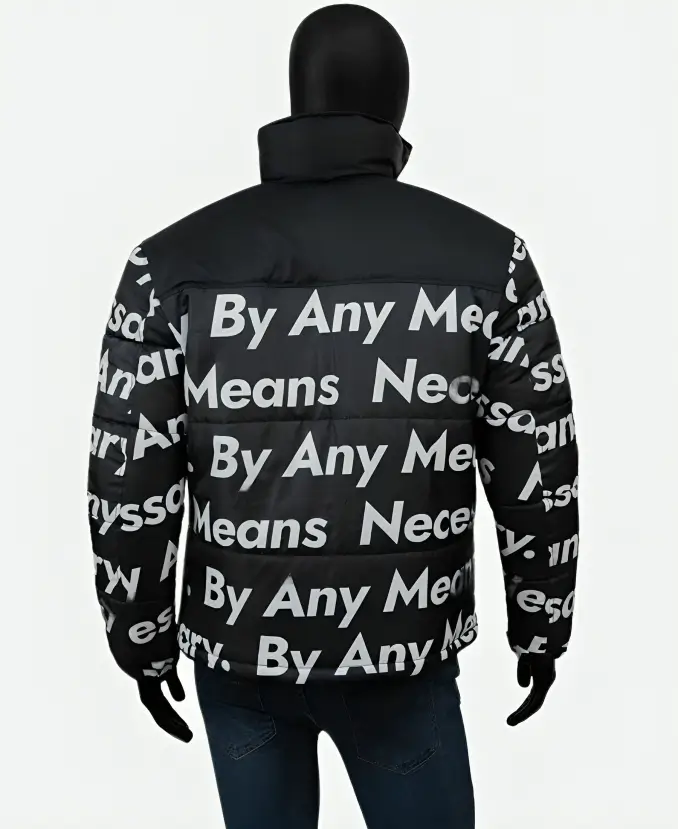 Goku Drip Black Puffer Jacket Back