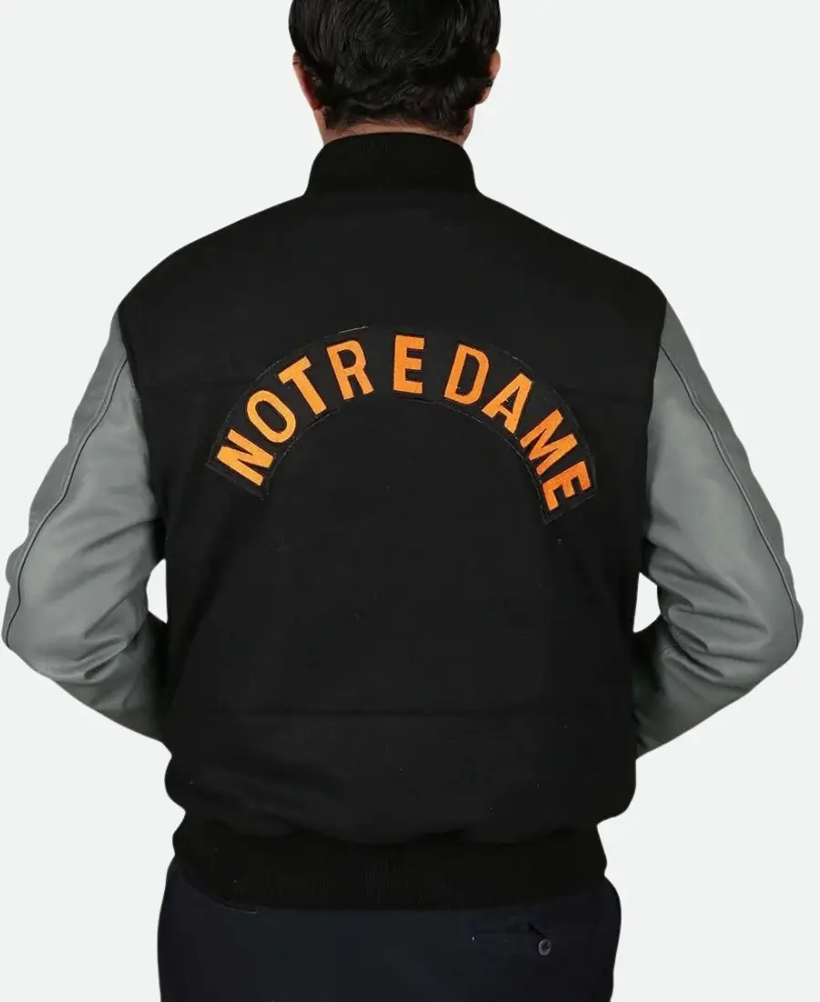 Notre Dame Rudy Irish Letterman Jacket Back