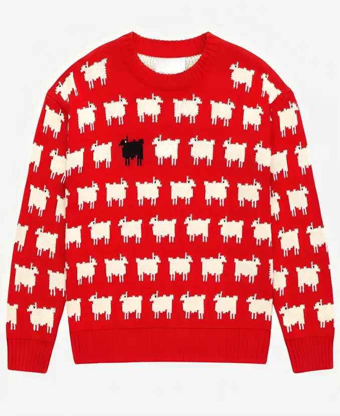 Princess Diana Black Sheep Red Sweater