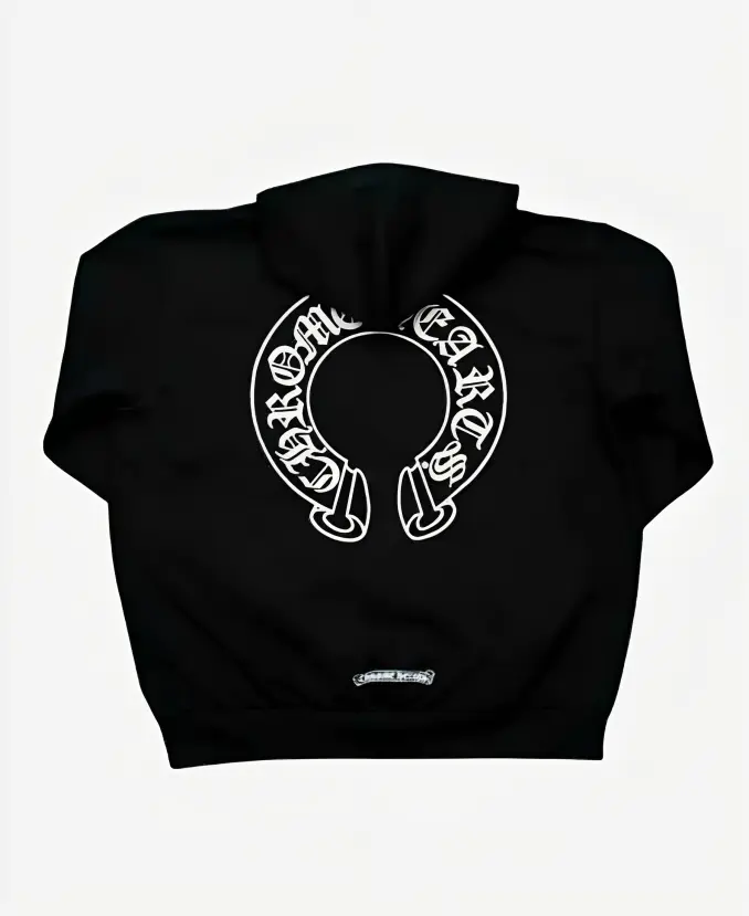Chrome Hearts Horseshoe Floral Cross Black Zip Up Hoodie Back