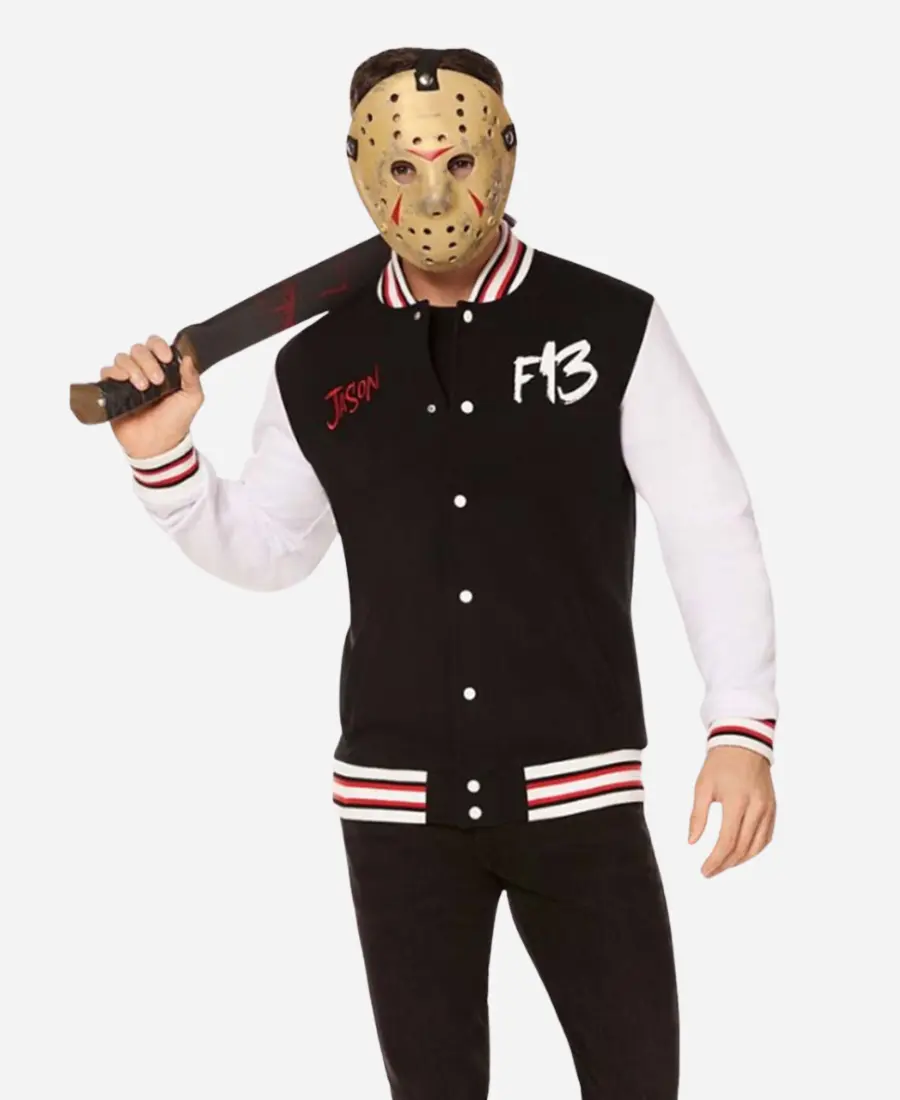 Jason Voorhees Friday the 13th Black Letterman Varsity Jacket