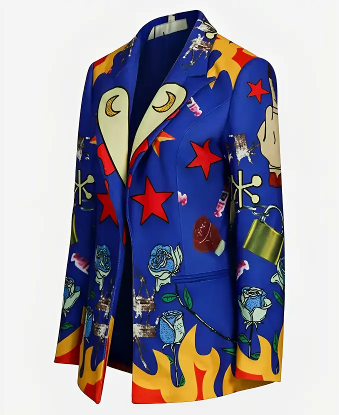 Margot Robbie Birds of Prey Harley Quinn Blue Blazer Side