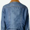Stranger Things Jonathan Byers Blue Denim Sherpa Jacket Back
