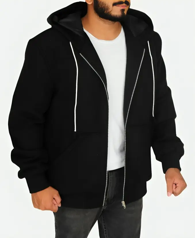 Ryan Reynolds Deadpool Wade Wilson Black Zip Up Hoodie Side