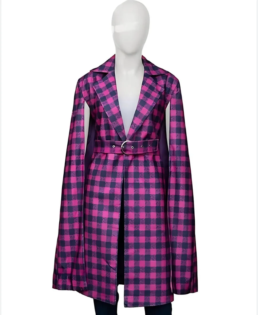 Purple Plaid Coat Front