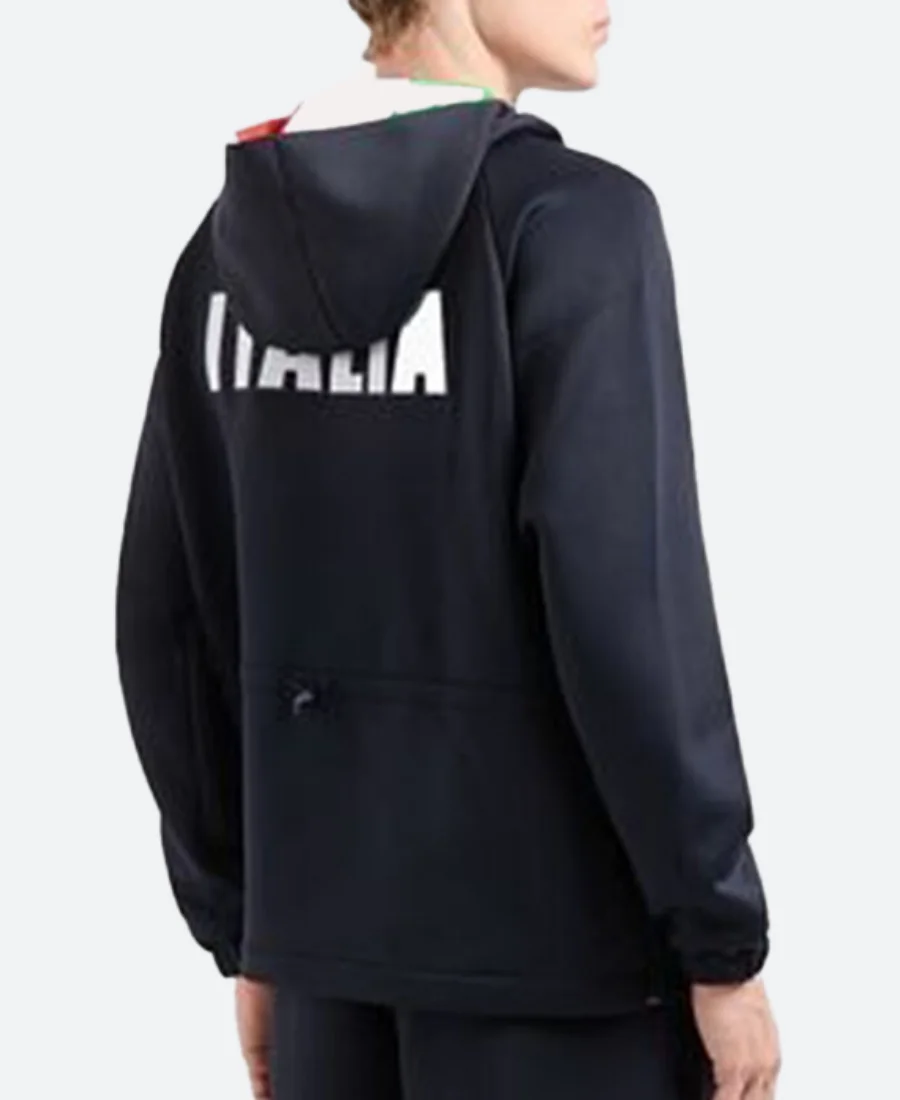 Paris Olympic 2024 Team Italia Zip-Up Hoodie Front Image Back Image