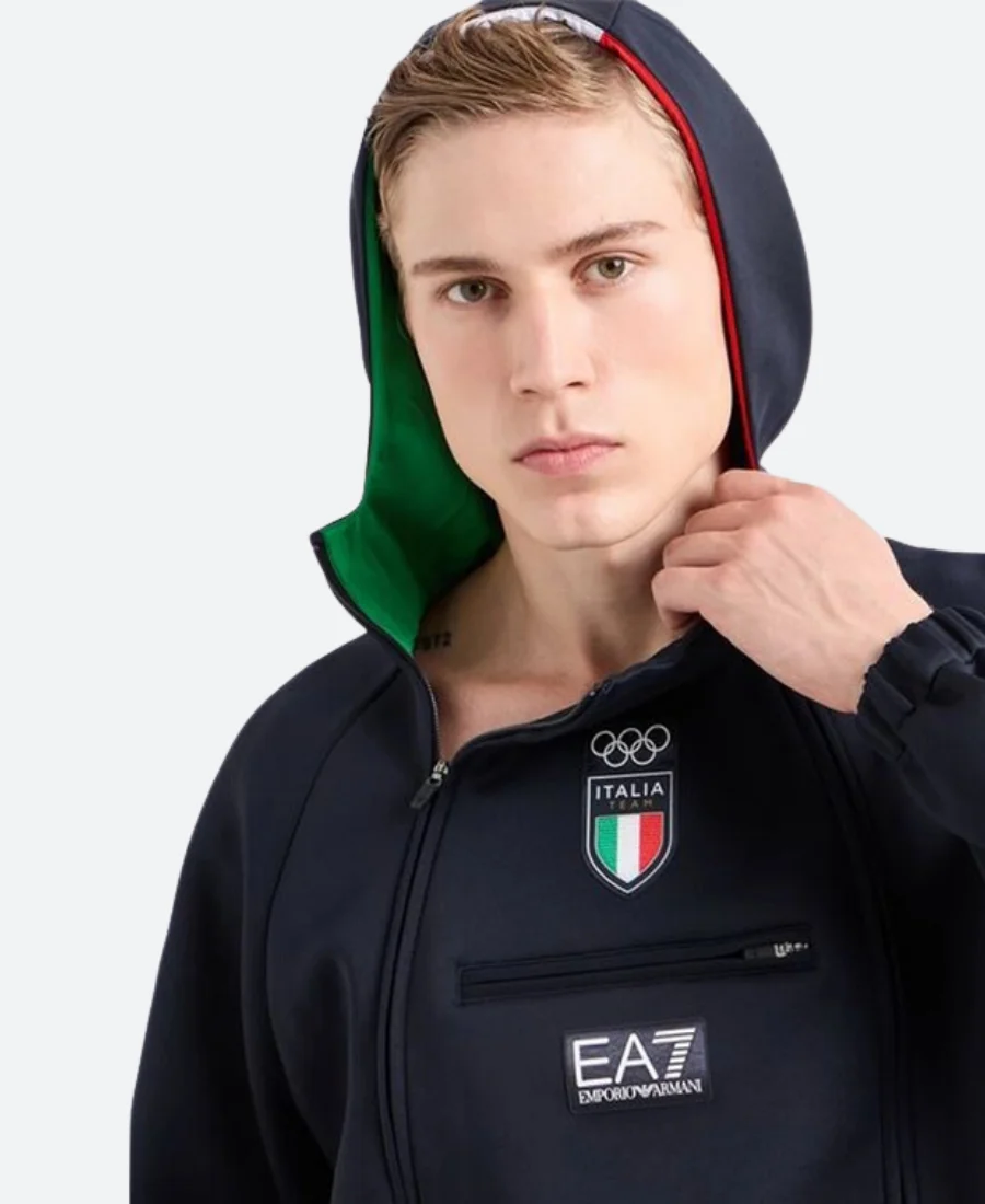 Paris Olympic 2024 Team Italia Zip-Up Hoodie Image 1