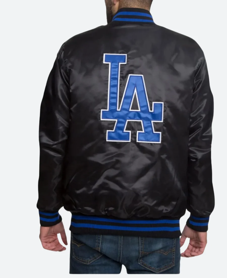 Los Angeles Dodgers Black And Blue Satin Jacket 2