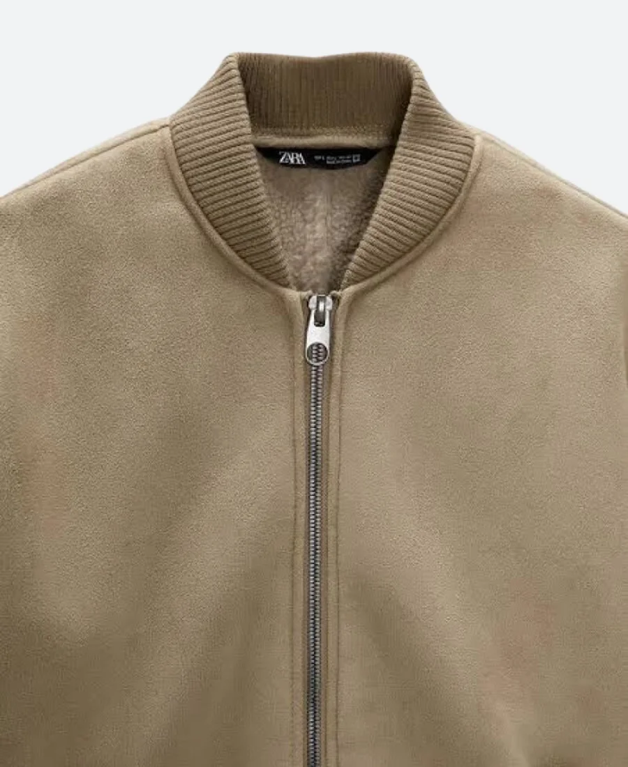 Only Murders in the Building S02 Ty Wessex Suede Leather Jacket Close Up Image