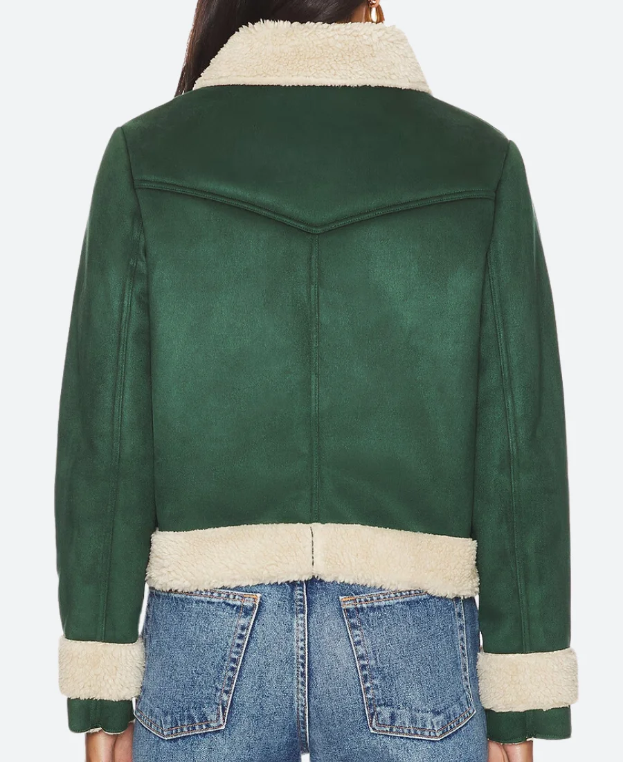 Trading Up Christmas Michelle Suede Leather Jacket Back Image