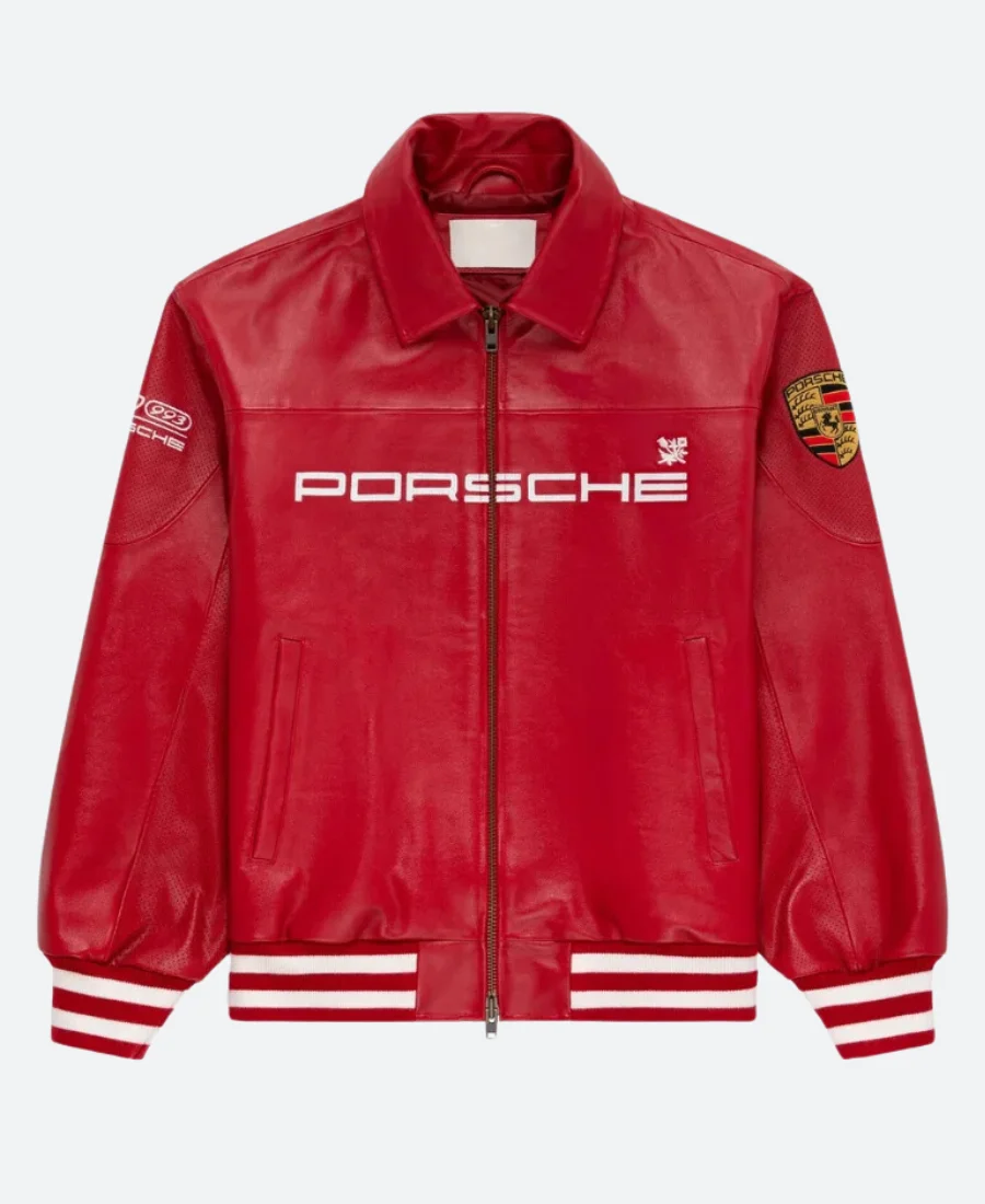 ALD X Porsche 993 Leather Red Jacket Front Image
