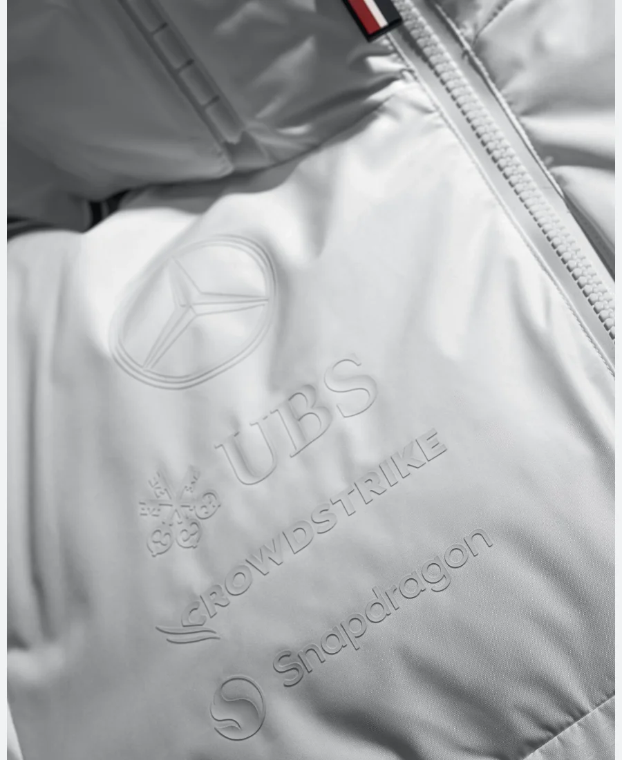 Mercedes AMG Petronas White Puffer Jacket Zip Image