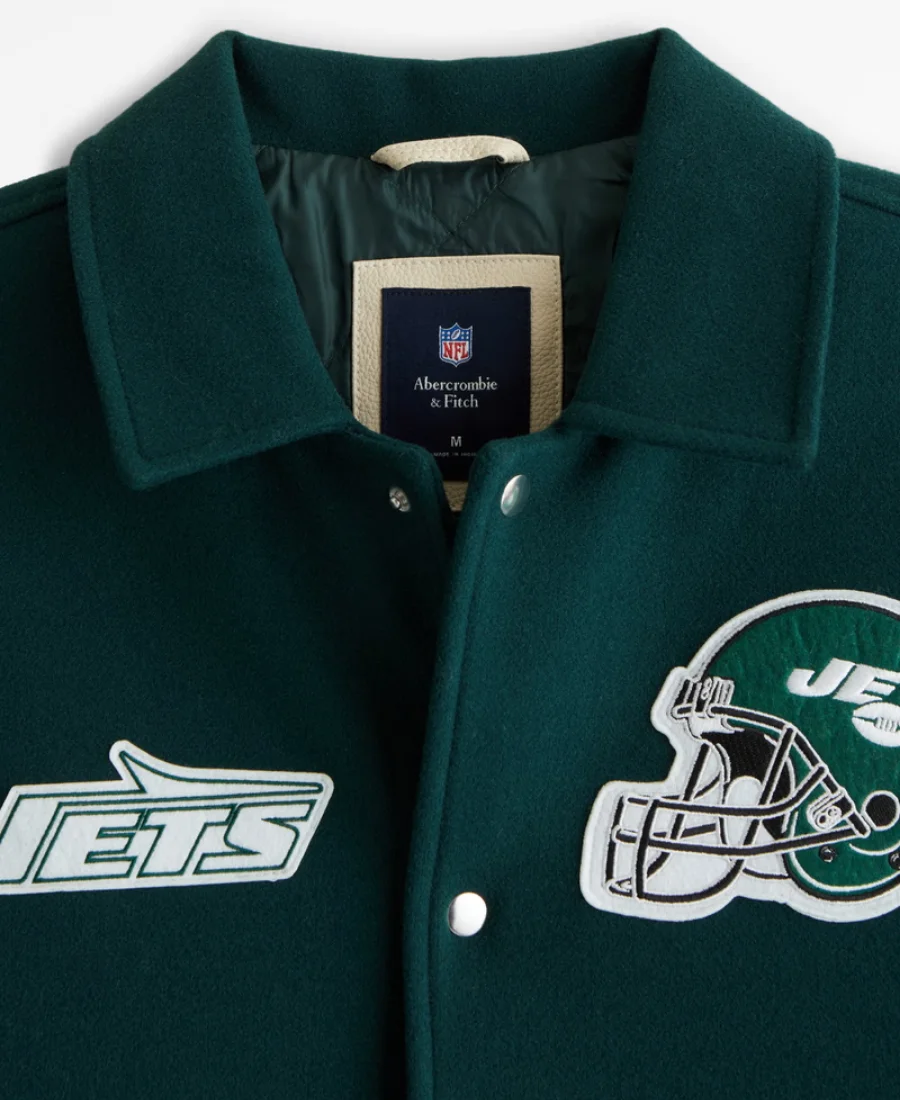 New York Jets Varsity Jacket Collar Zoom Image