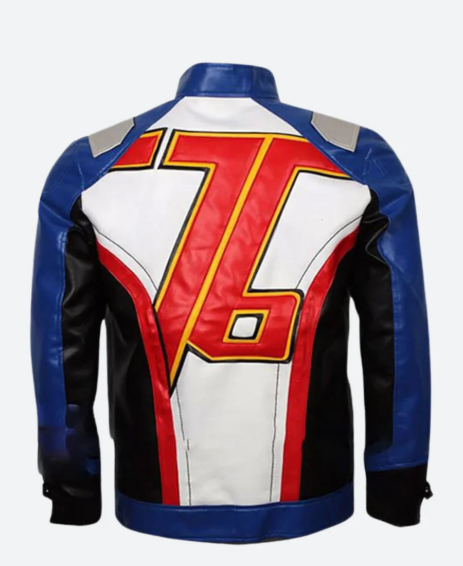 Overwatch Soldier 76 Leather Jacket Back Image