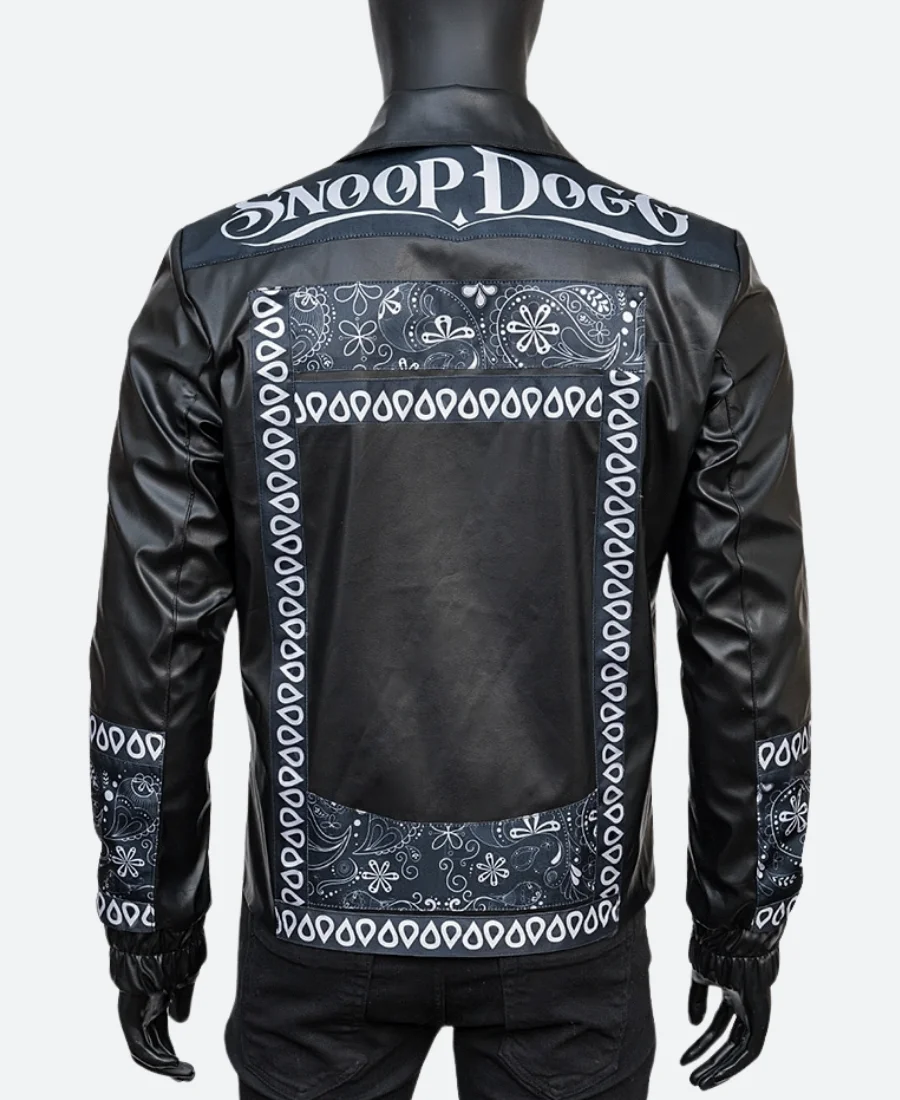 Snoop Dogg Fortnite Times Square Concert Leather Jacket Back Image