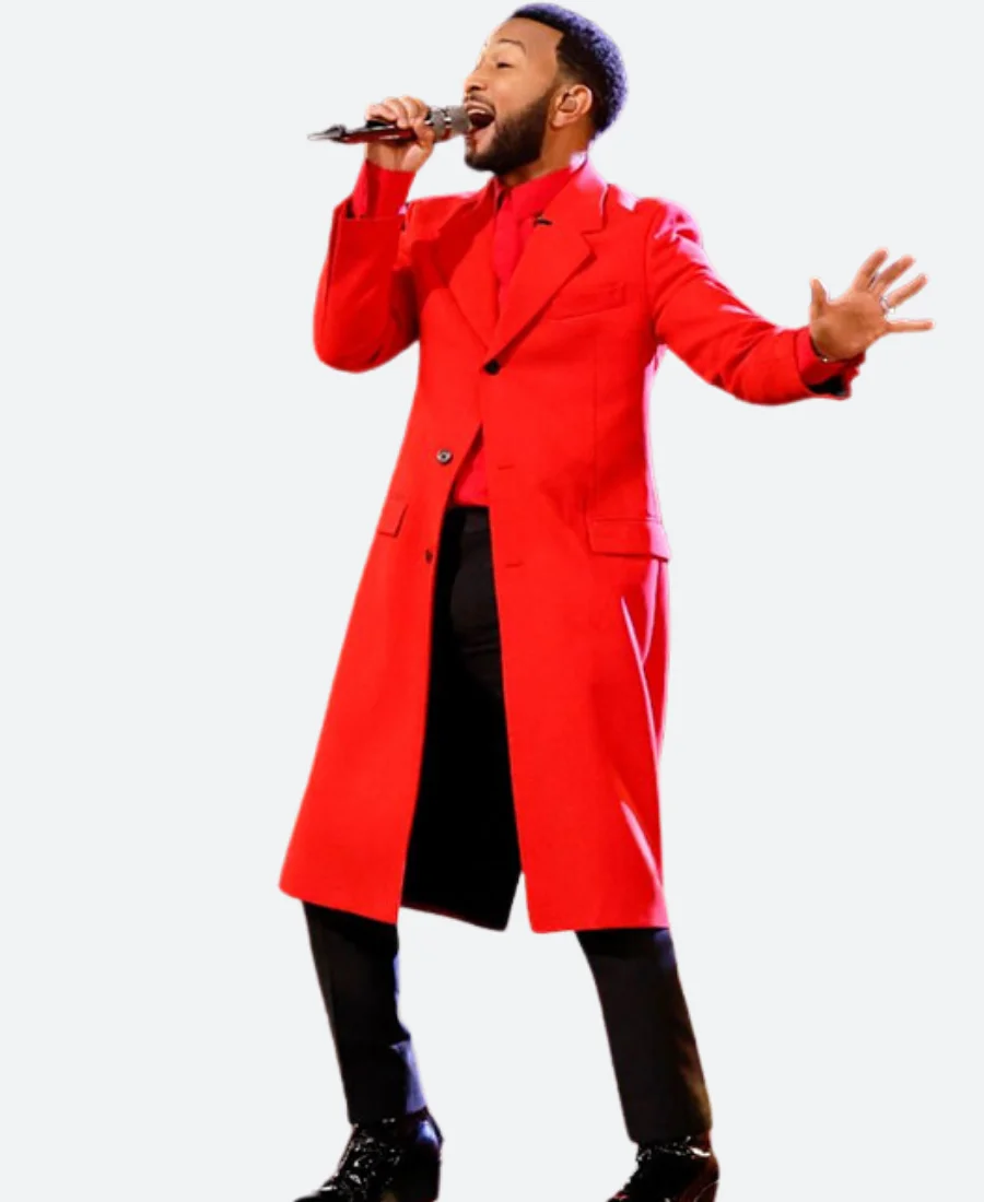 The Voice John Legend Red Coat Front Image