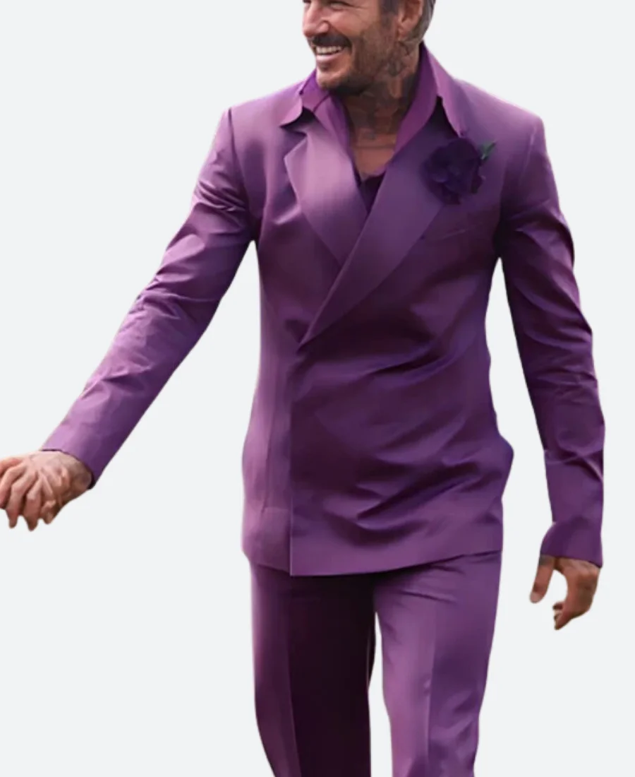 25th Anniversary David Beckham Purple Suit Front Image