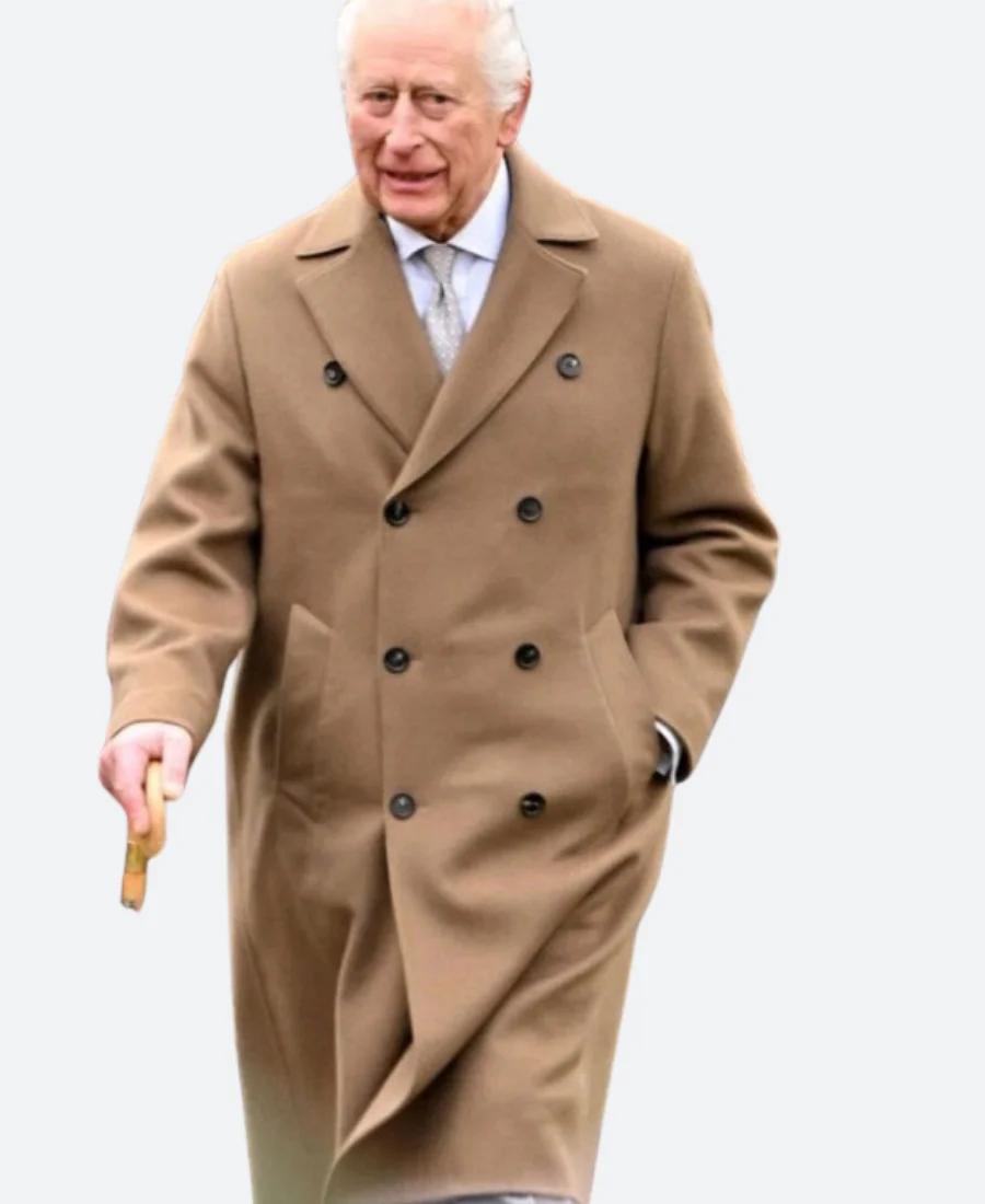 Christmas Service King Charles Trench Coat Front Image