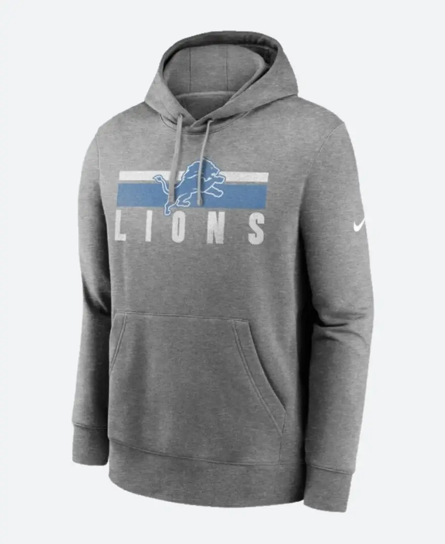Detroit Lions Heather Charcoal Club Hoodie