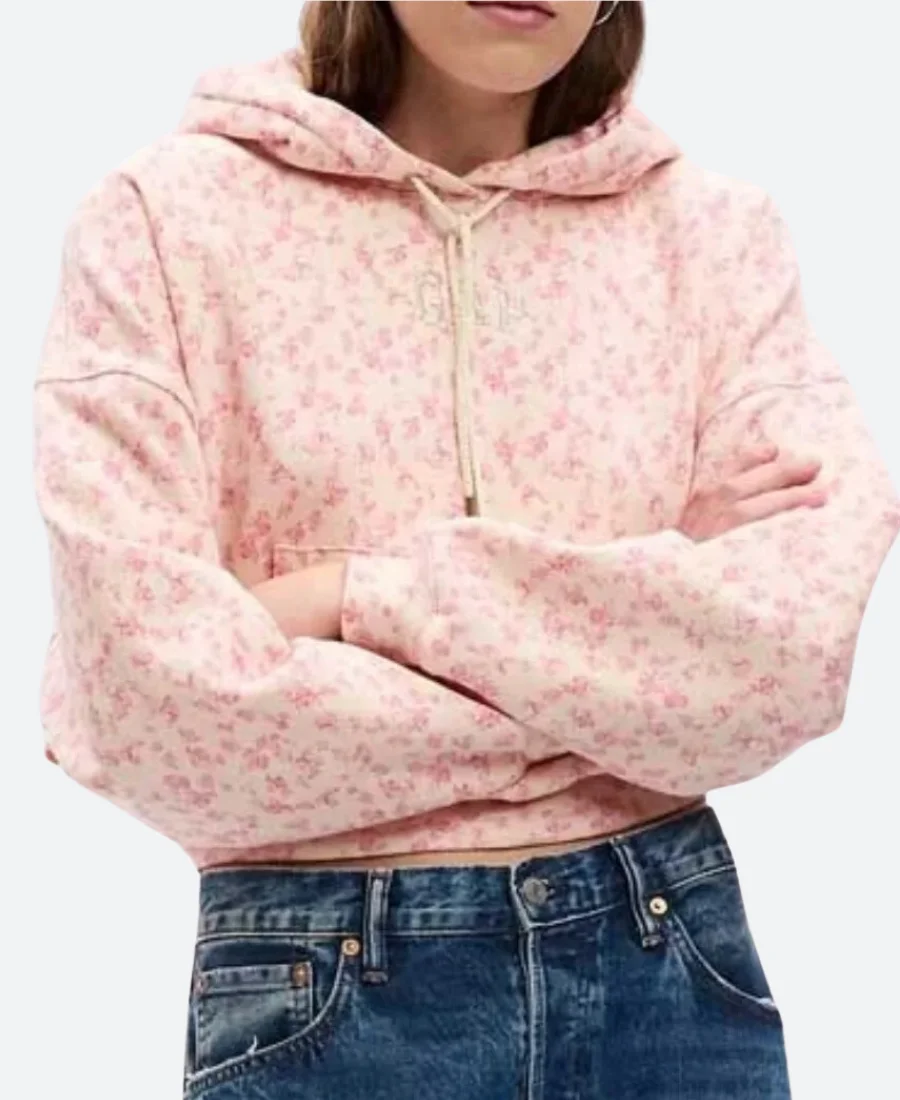 Gap X Love Shack Fancy Floral Hoodie Pink Front Image