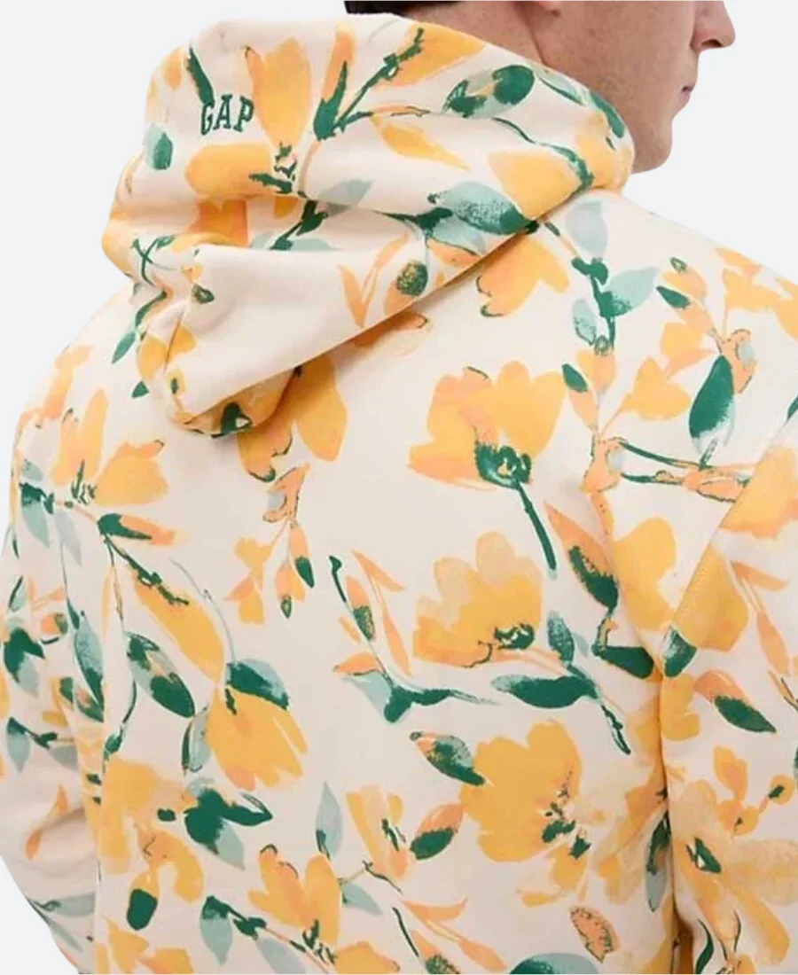Gap X Love Shack Fancy Floral Hoodie Yellow Back Image