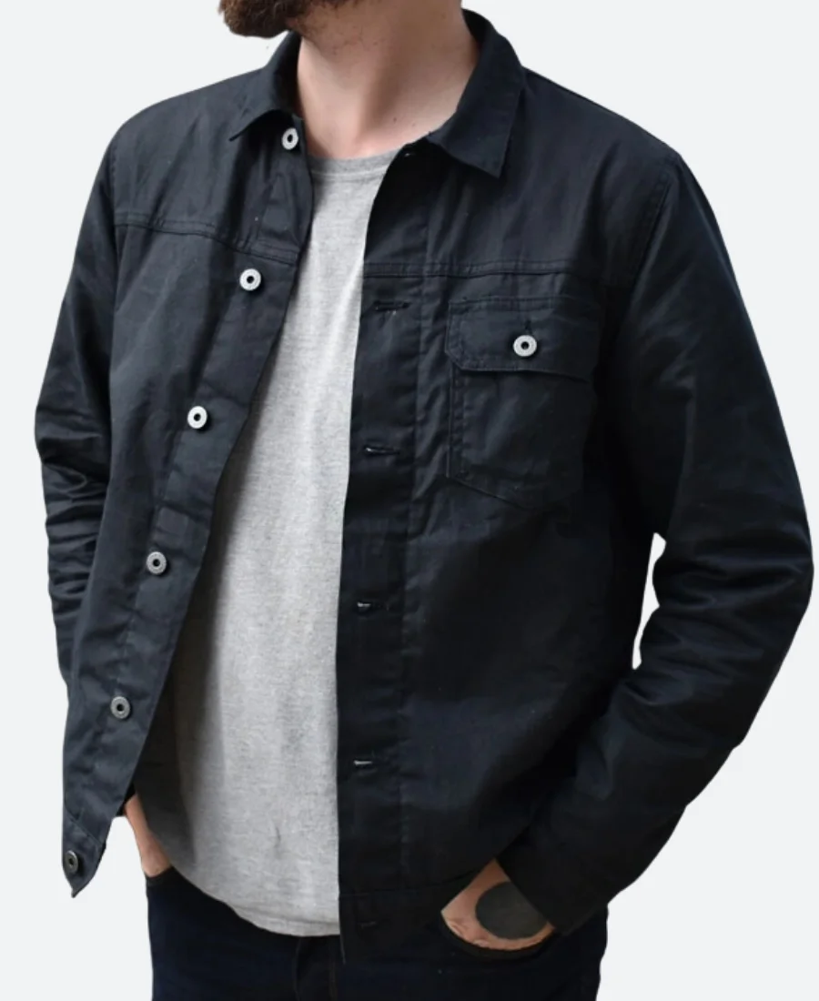 Huckberry X Flint and Tinder Trucker Jacket Black Side Image