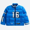 Jared Goff Detroit Lions Off Season Puffer Jacket Front Image