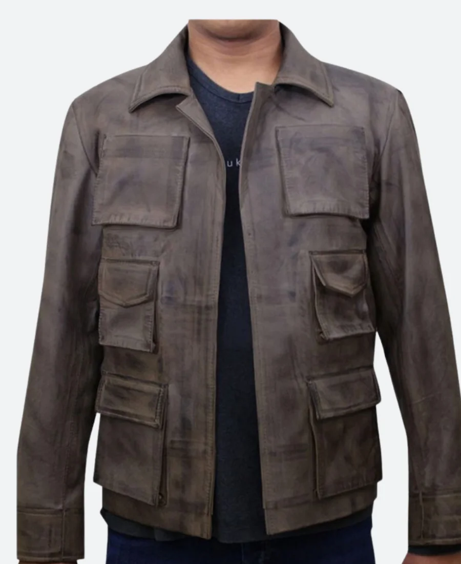 Mortal Kombat X Jason Distressed Leather Jacket Front Image