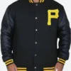 Pittsburgh Pirates Letterman Varsity Jacket Black Front Image