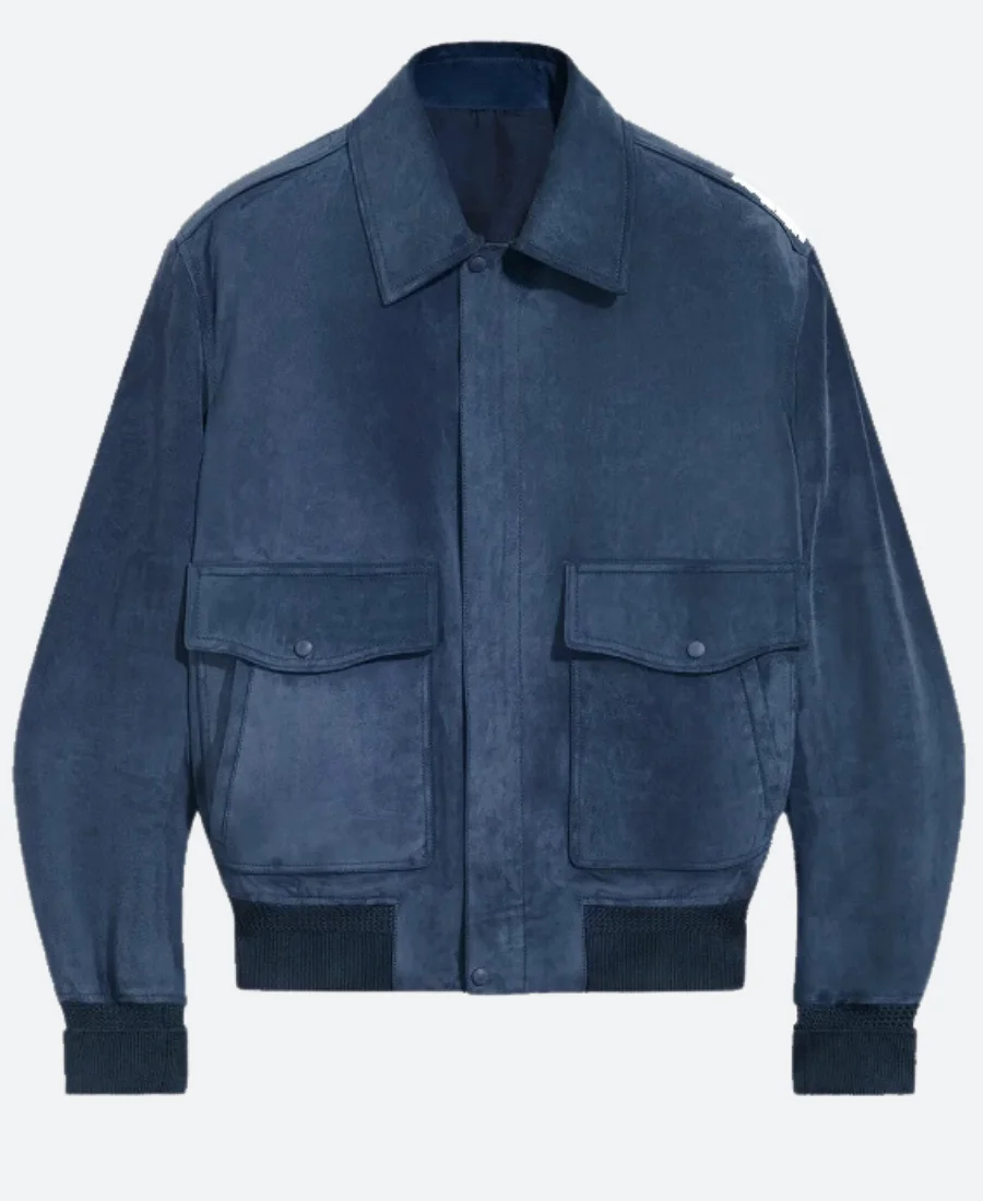 Squid Game 2 LA Premiere Lee Jung jae Suede Leather Jacket Front Image