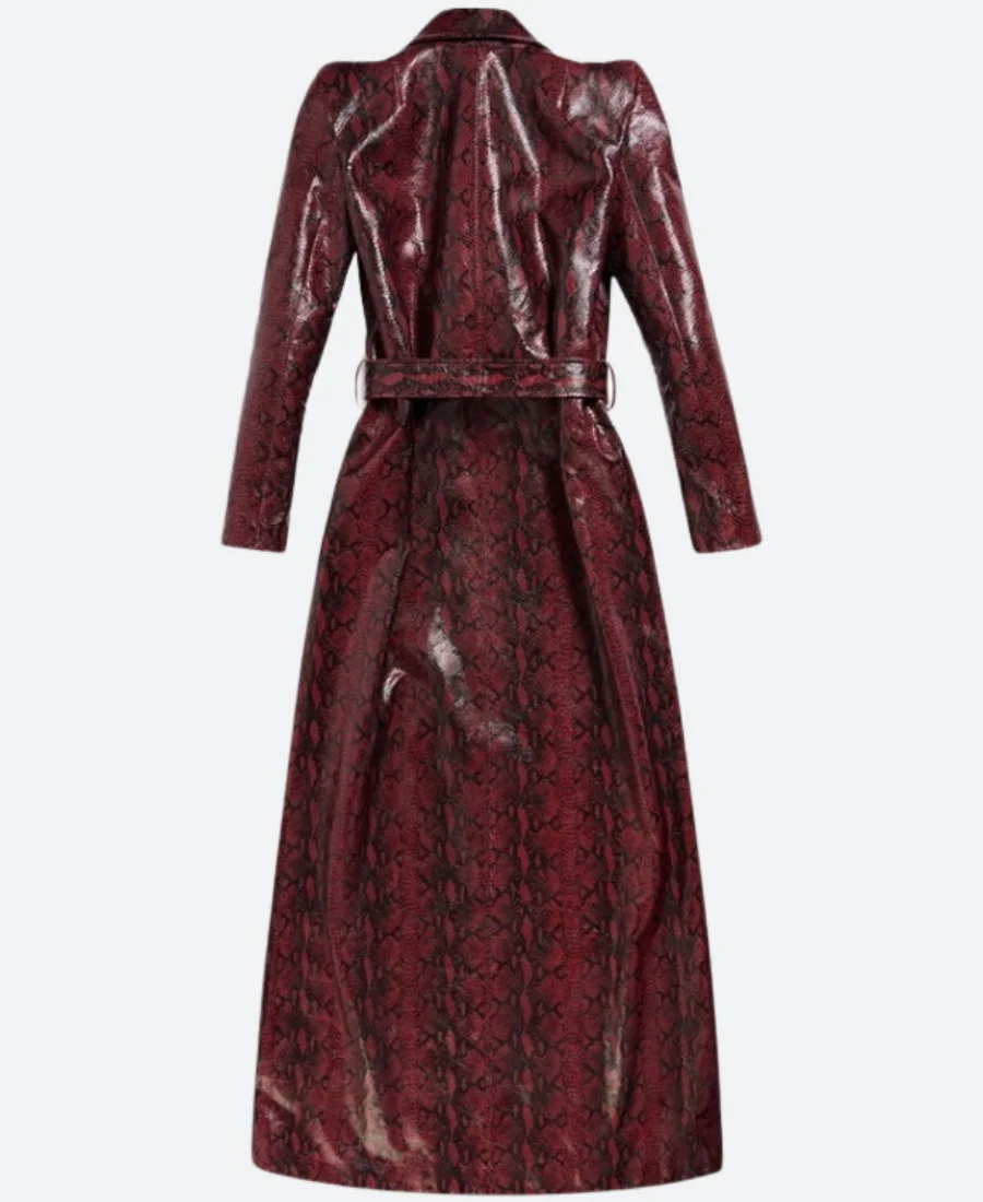 The Kardashians S5 Kim Kardashian Snake Trench Coat Back Image