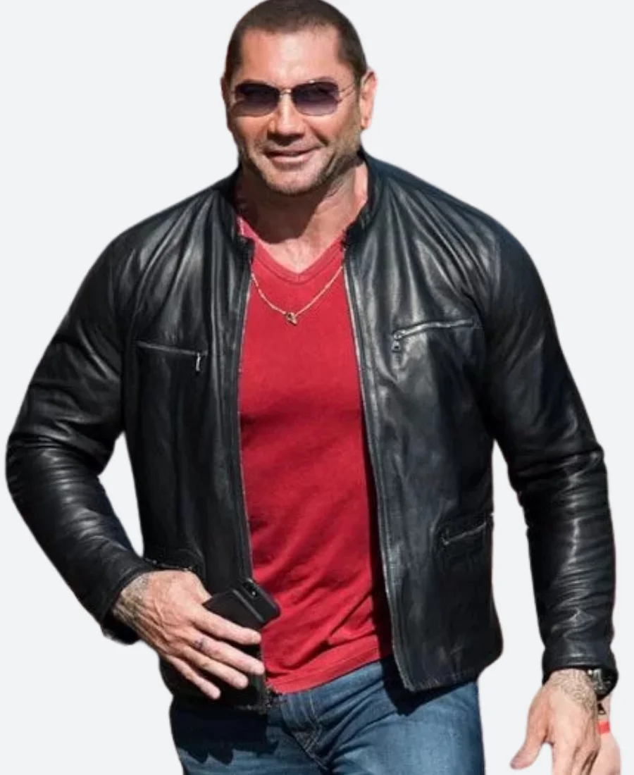 WWE Dave Bautista Leather Jacket Front Image