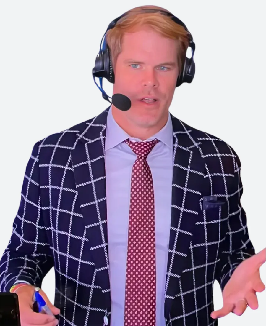 Commentator Greg Olsen Plaid Coat