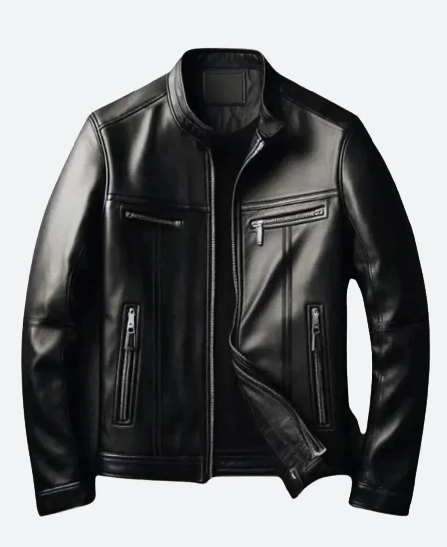 Skeleton Design Leather Jacket