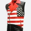 American Flag Leather Vest Front Imamge