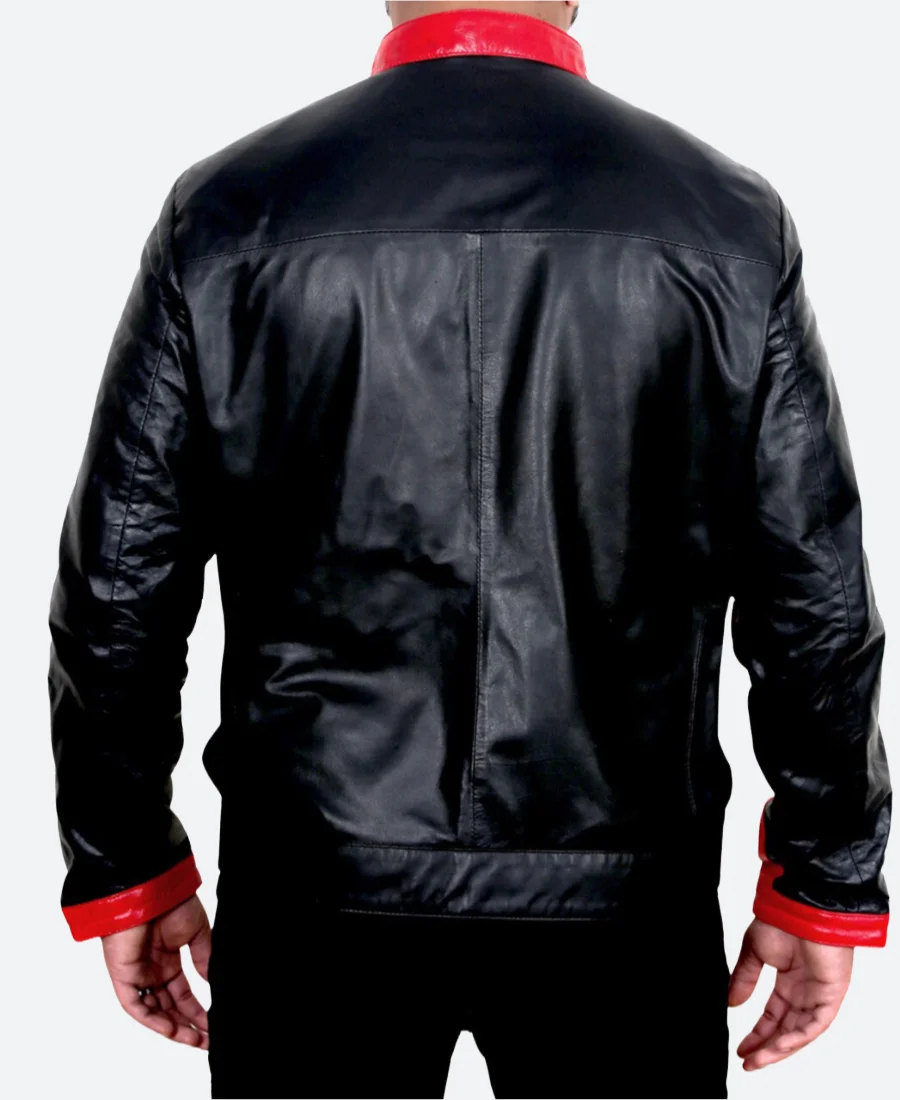 Batman Dark Knight Bruce Wayne Leather Jacket Back Image