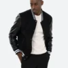 Classic Black College Varsity Jacket