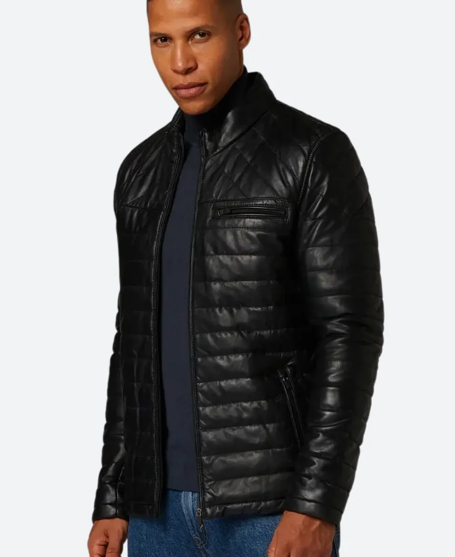 Classic Black Quilted Leather Jacket