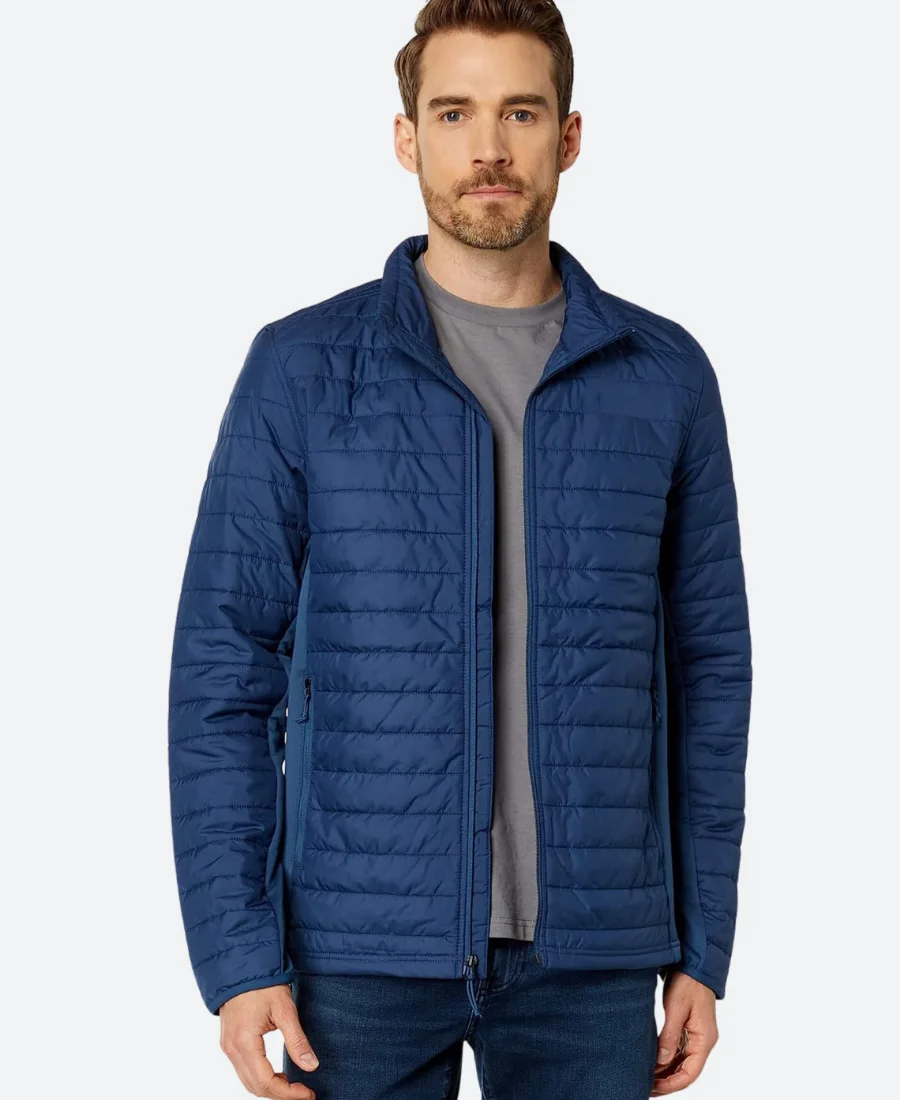 Classic John Blue Puffer Jacket Front Image