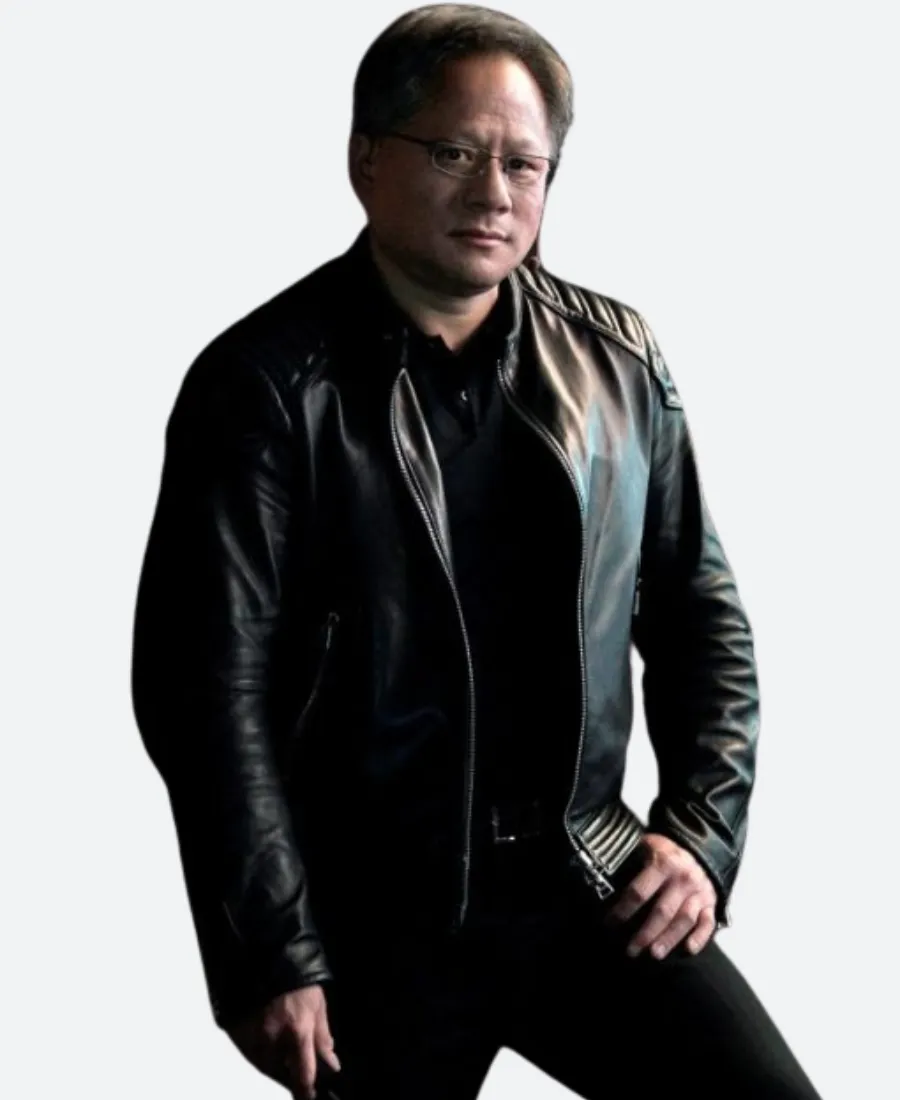 Jensen Huang Black Leather Jacket - Image 2