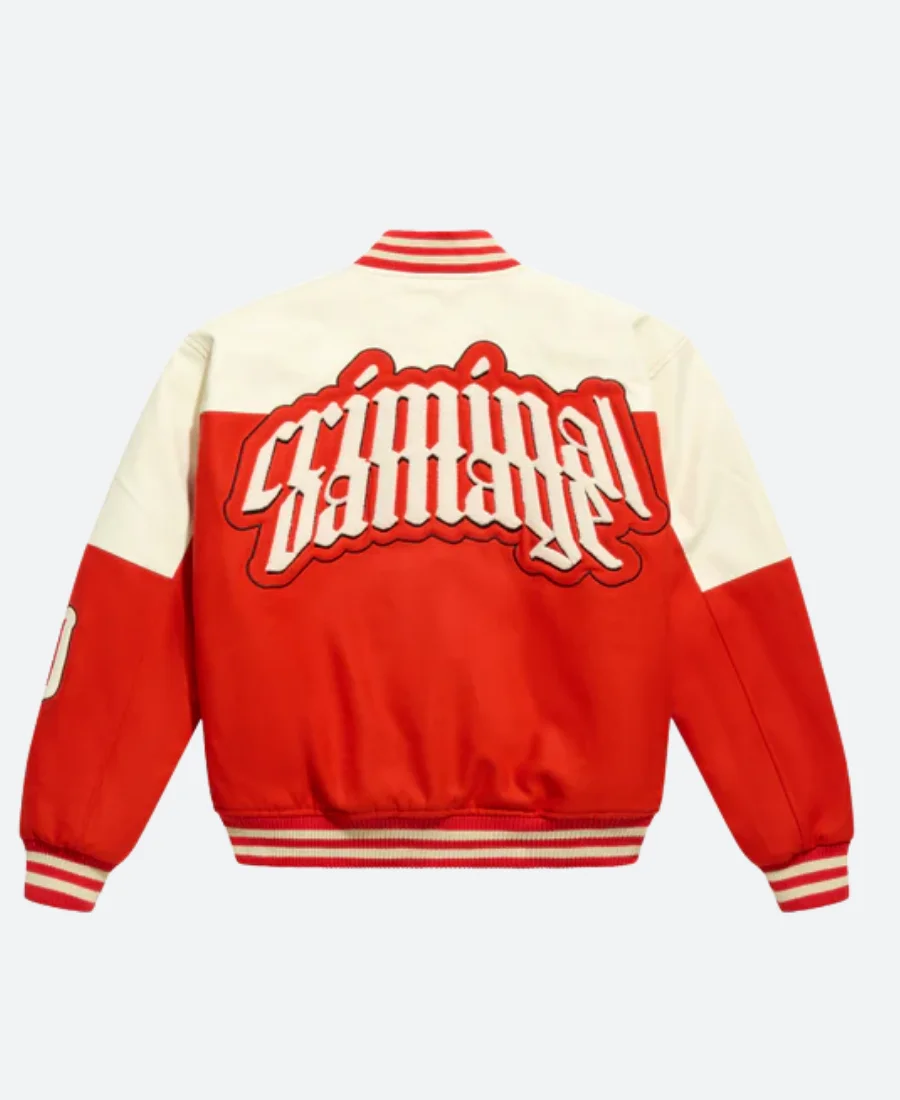 KSI X Criminal Damage Letterman Varsity Jacket back Image