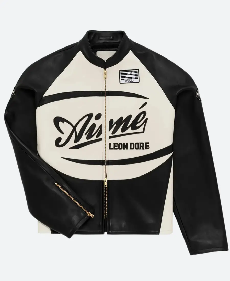 LeBron James Aime Leon Dore Leather Jacket front Image