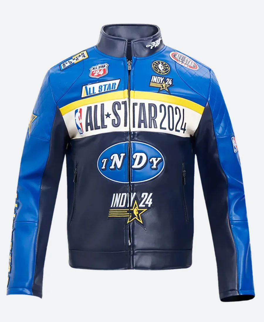 Lil Wayne NBA All Star 2024 Leather Jacket Front Image