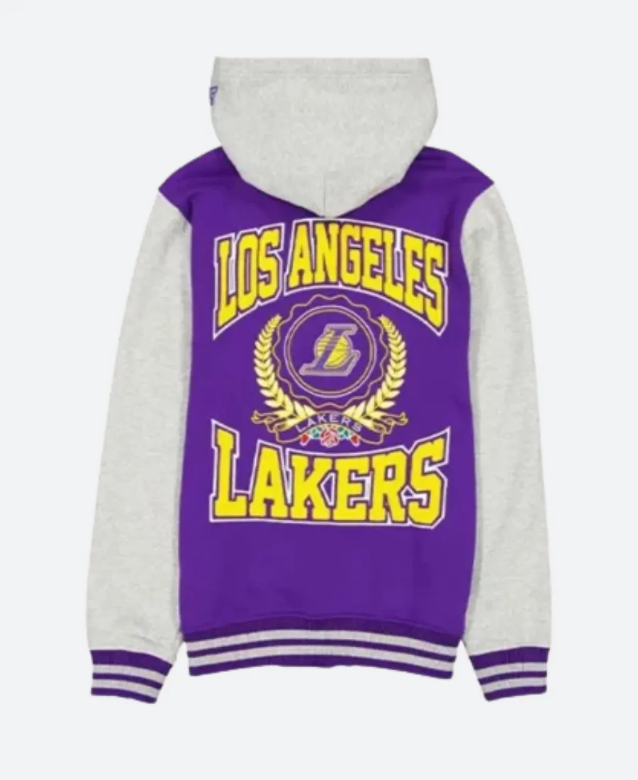 Los Angeles Lakers Throwback Prep Jacket Back Image