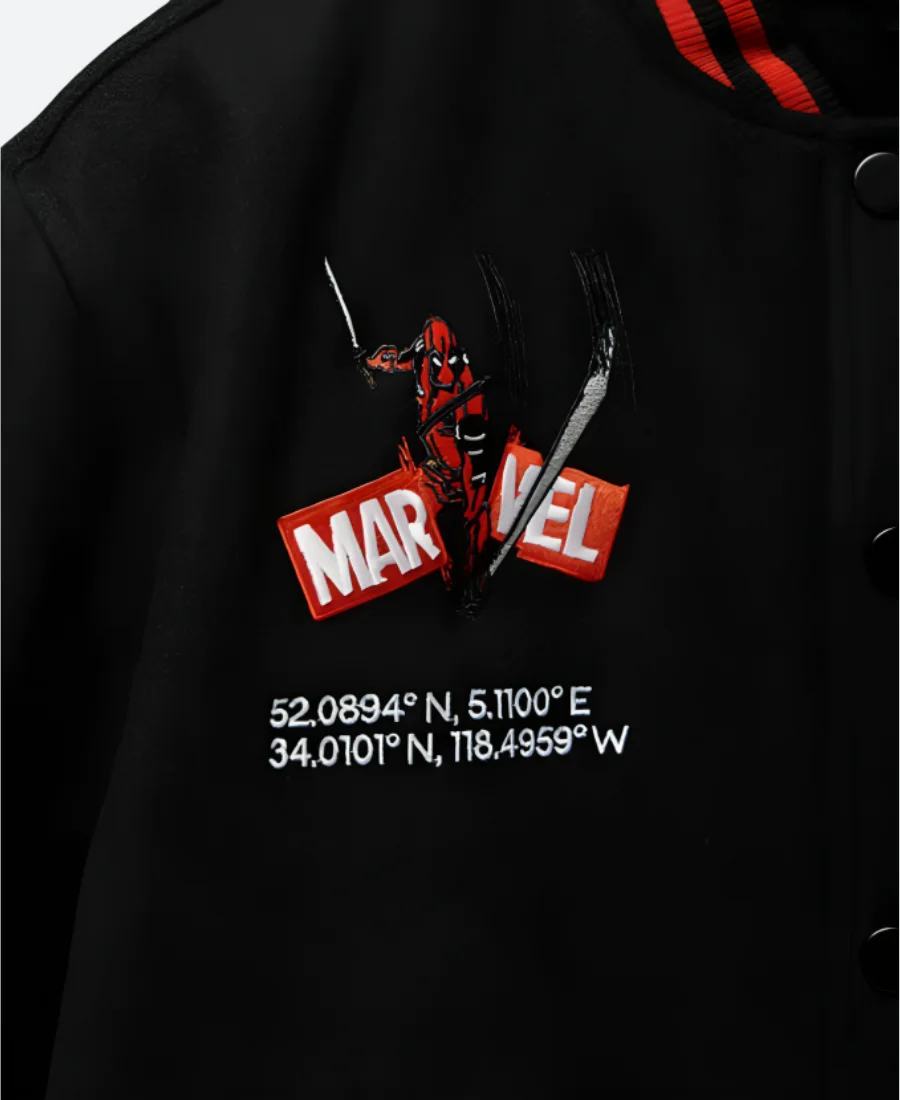 Marvel Deadpool 3 Varsity Jacket Zoom Image