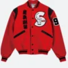 Michael Jackson Sailors Varsity Jacket Red Front Image